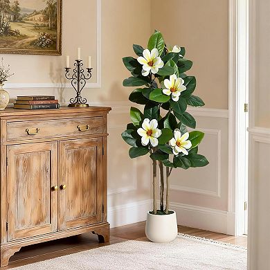 48" Faux Rubber Tree with Real Touch Leaves