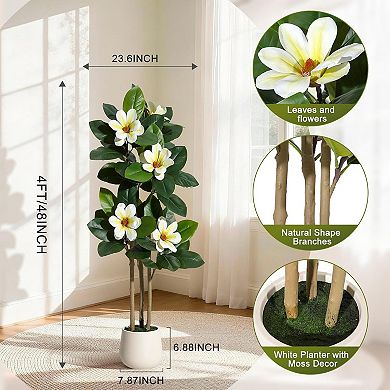 48" Faux Rubber Tree with Real Touch Leaves