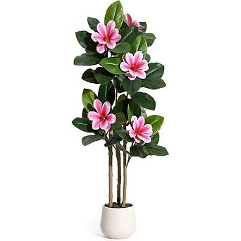 48" Faux Rubber Tree with Real Touch Leaves