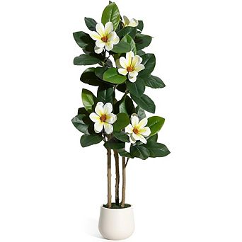 48" Faux Rubber Tree with Real Touch Leaves