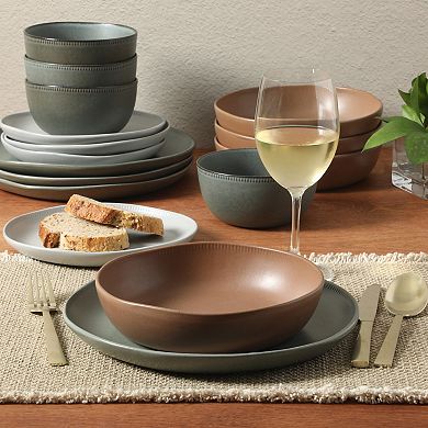Gibson Elite Menlo Park 16pc Stoneware Reactive Dinnerware Set