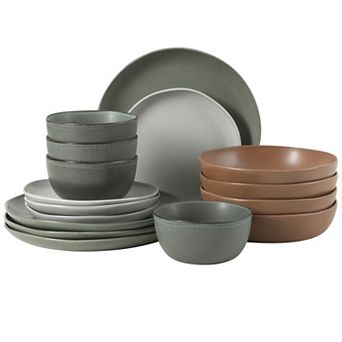 Gibson Elite Menlo Park 16 pc Stoneware Reactive Dinnerware Set