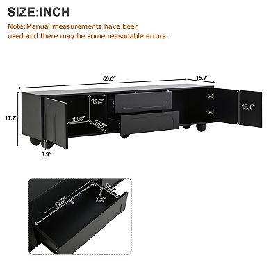 KWPZQEB Cream Style TV Stand with Arched Doors & 2 Drawers for TVs up to 75"