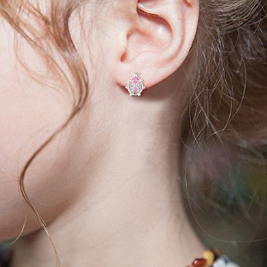 Girls Ladybug Earrings - Hypoallergenic Kids Earrings with Surgical Titanium Screwbacks