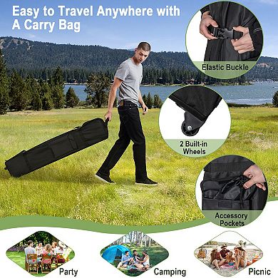 10x10 Pop Up Canopy Tent with Wheeled Carry Bag and Adjustable Height