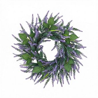 Lavender Wreaths for Front Door 20" Spring Artificial Farmhouse Decor for Wedding Party Wall