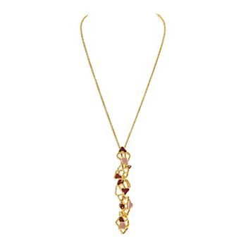 Adjustable Gold-plated and Purple Enamel Gaia Necklace by Dhwani Bansal