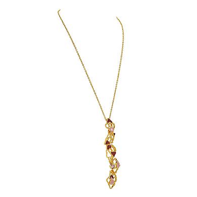 Adjustable Gold-plated and Purple Enamel Gaia Necklace by Dhwani Bansal