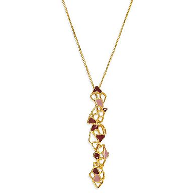 Adjustable Gold-plated and Purple Enamel Gaia Necklace by Dhwani Bansal