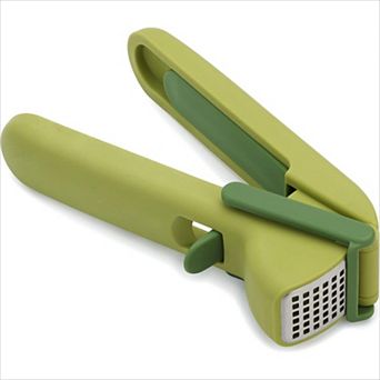 Garlic Press with Trigger Wiper Cleaning Tool, Green Easy-Clean Mincer
