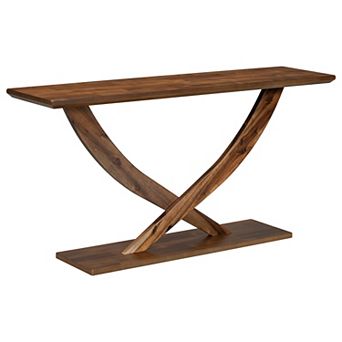 KWPZQEB Rustic Cross-Leg Design Console Table for Living Room, Entryway, Hallway