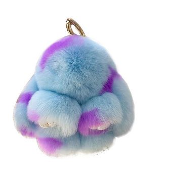 Cute Plush Bunny Keyring Faux Fur Pompom Keychain