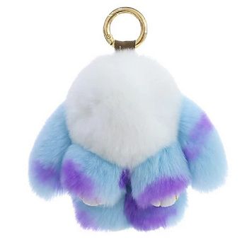 Cute Plush Bunny Keyring Faux Fur Pompom Keychain