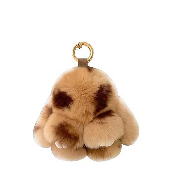 Cute Plush Bunny Keyring Faux Fur Pompom Keychain