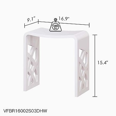 9.06 in. W Freestanding Solid Surface Shower Seat