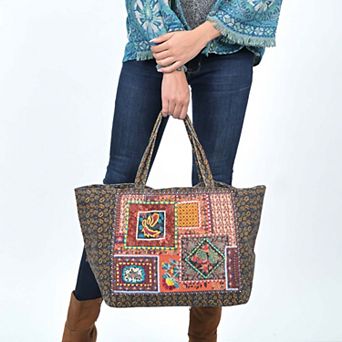 Folklore Garden Patchwork Tote Bag