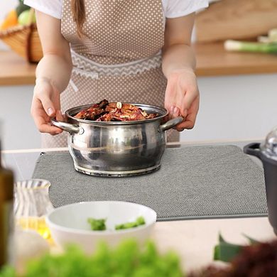 Zoulao Dish Drying Mats, 24x17", Absorbent Microfiber, Set of 3 Colors.