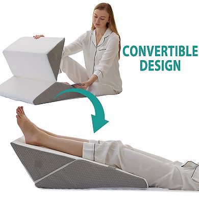 Adjustable 10-in-1 Bed Wedge Pillow Set: Multi-Functional for Sleep, Reading, Post-Surgery, Acid Ref