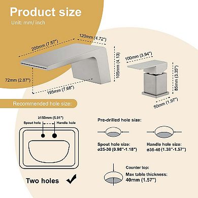 Single-Handle Tub Deck Mounted SUS304 Stainless Steel Roman Tub Faucet
