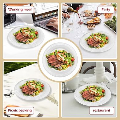 Great Ambitions 100-Pack Clear 9" Plates: Washable, Reusable for Parties, Weddings & Events