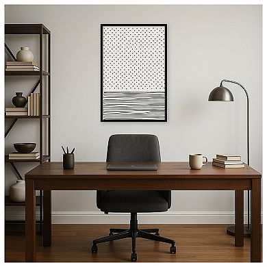 Amanti Art Framed Fabric Pinboard, Minimal Line Vibes #1 Printed Bulletin Board