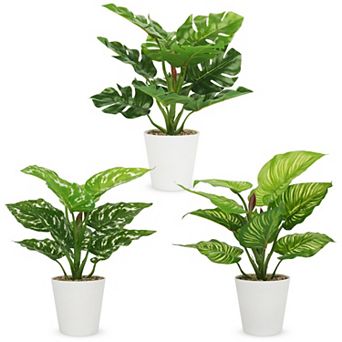 Mini Artificial Tropical Plants in Pots