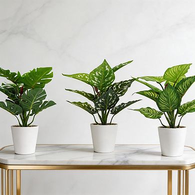 Mini Artificial Tropical Plants in Pots