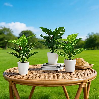 Mini Artificial Tropical Plants in Pots