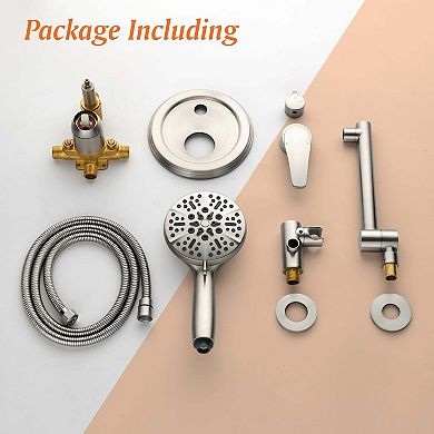 Single Handle 7 Spray Tub and Shower Faucet with Handheld Shower Head, Valve Included