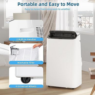 14,000 BTU Portable Air Conditioner 4-in-1 Cooling,Dehumidifying,Fan, and Sleep Mode