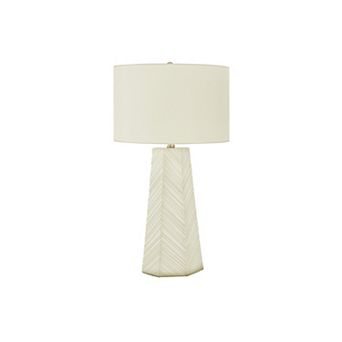 Lighting Table Lamp White Ceramic Ivory Cream Shade Contemporary