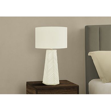 Lighting Table Lamp White Ceramic Ivory Cream Shade Contemporary