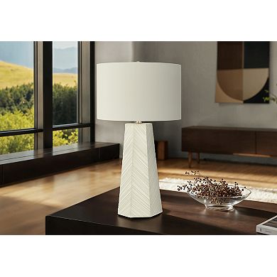 Lighting Table Lamp White Ceramic Ivory Cream Shade Contemporary