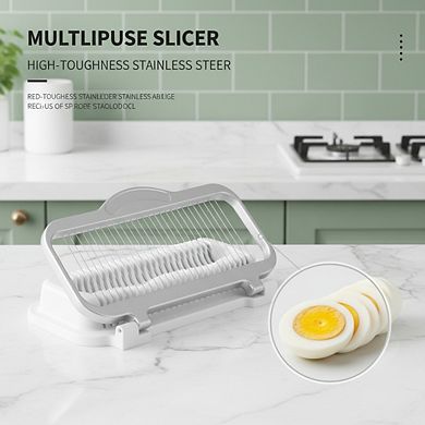 Multipurpose Heavy Duty Egg Fruit Slicer, Aluminium with Stainless Steel Wires Dishwasher Safe