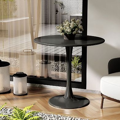 Round Dining Table for Kitchen or Dining Area, 31.5-Inch Small Space Table - Black