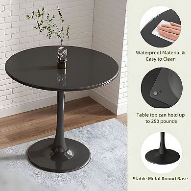 Round Dining Table for Kitchen or Dining Area, 31.5-Inch Small Space Table - Black