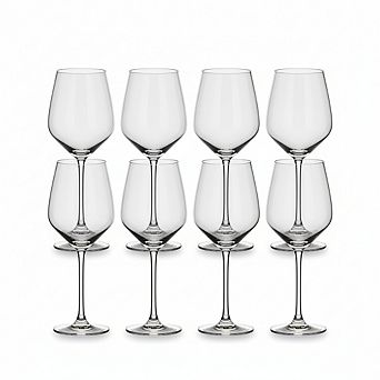 8-Pack Lead-Free Wine Glasses 12oz, Clear Durable Glassware Set