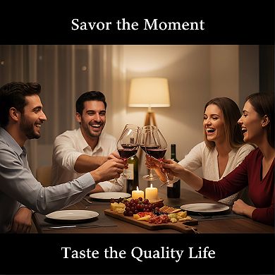 8-Pack Lead-Free Wine Glasses 12oz, Clear Durable Glassware Set