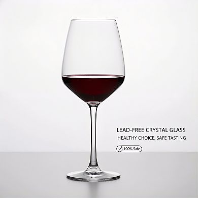 8-Pack Lead-Free Wine Glasses 12oz, Clear Durable Glassware Set