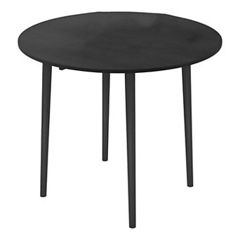 Multipurpose Drop-Leaf Table with Pine Legs and Space-Saving Design for Dining - Black