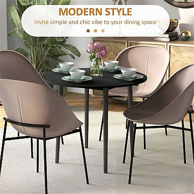 Multipurpose Drop-Leaf Table with Pine Legs and Space-Saving Design for Dining - Black