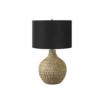 Lighting Table Lamp Black Shade Brown Resin Contemporary