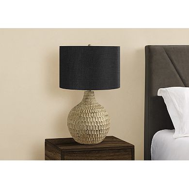 Lighting Table Lamp Black Shade Brown Resin Contemporary