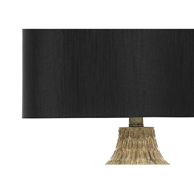 Lighting Table Lamp Black Shade Brown Resin Contemporary