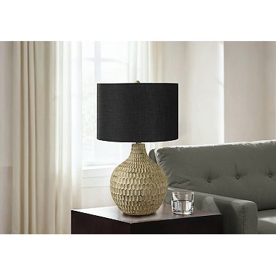 Lighting Table Lamp Black Shade Brown Resin Contemporary