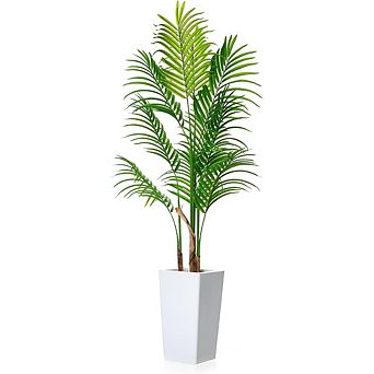 5FT Artificial Palm Tree with White Planter