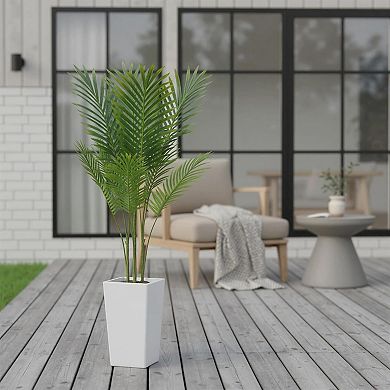 5FT Artificial Palm Tree with White Planter