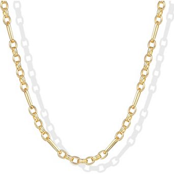 KSIZUIS 14K Gold Plated Adjustable Chain Necklace - Curb, Paperclip, Bead, Snake & Figaro Styles