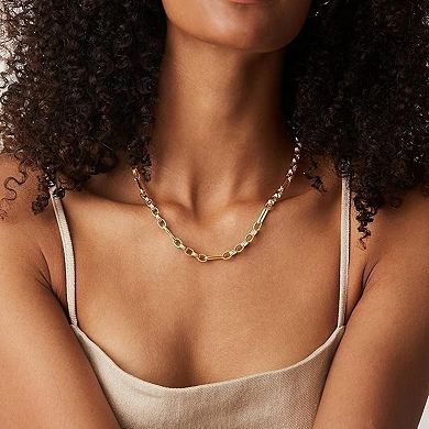 KSIZUIS 14K Gold Plated Adjustable Chain Necklace - Curb, Paperclip, Bead, Snake & Figaro Styles