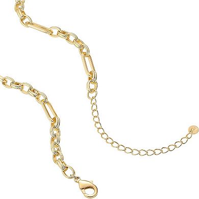KSIZUIS 14K Gold Plated Adjustable Chain Necklace - Curb, Paperclip, Bead, Snake & Figaro Styles